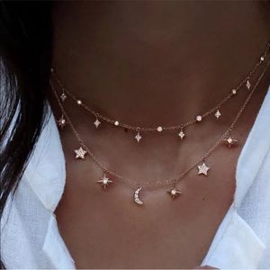 ✨Moon & Star Double Layer Choker Necklace✨